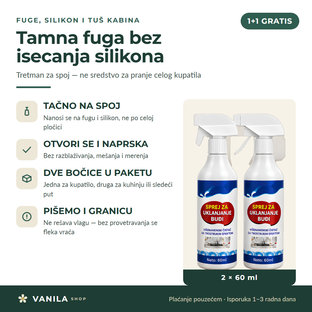 Sprej za buđ u fugama i na silikonu, 2 × 60 ml