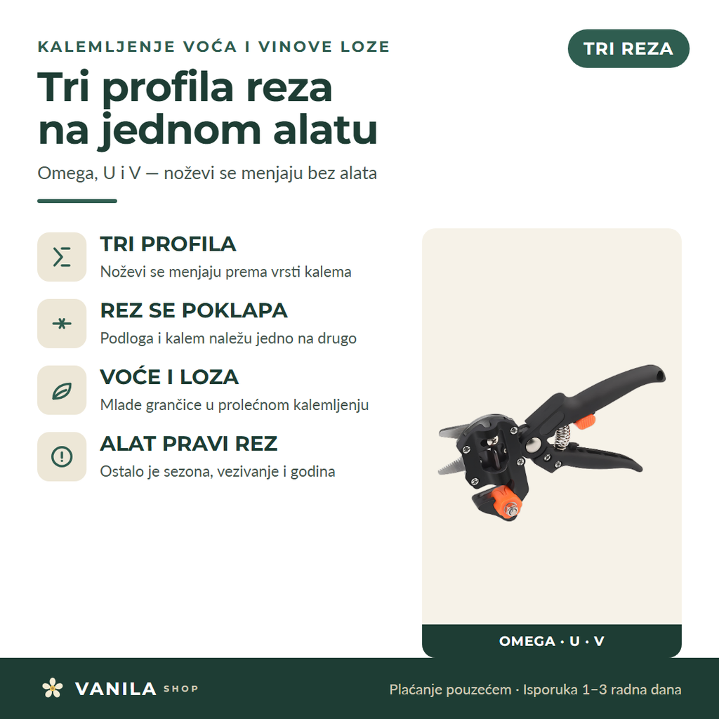 Makaze za kalemljenje voća sa tri noža