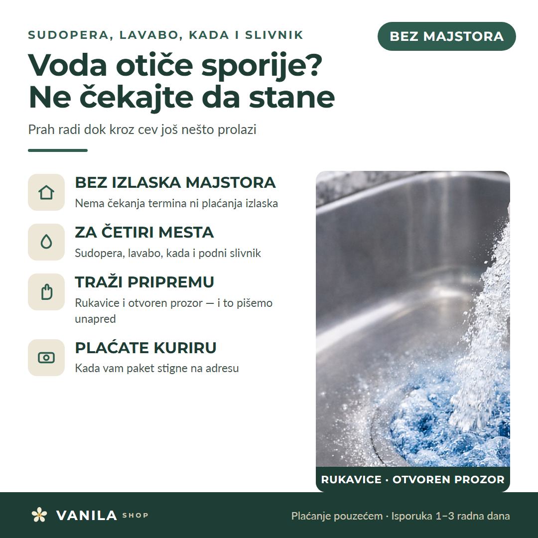 Prah za otčepljenje odvoda — bez izlaska majstora